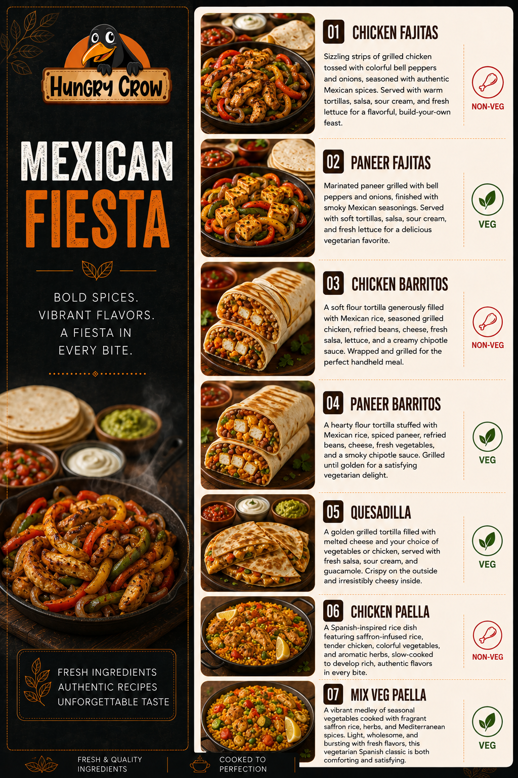 Mexican Fiesta - Hungry Crow menu