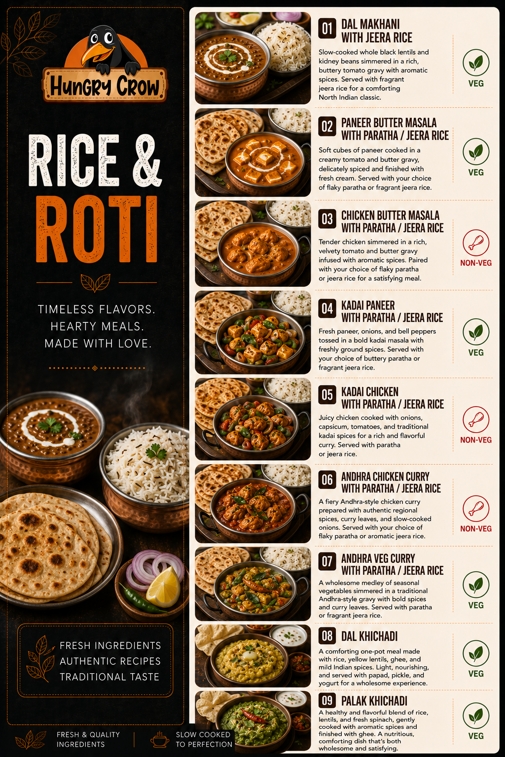 Rice & Roti - Hungry Crow menu