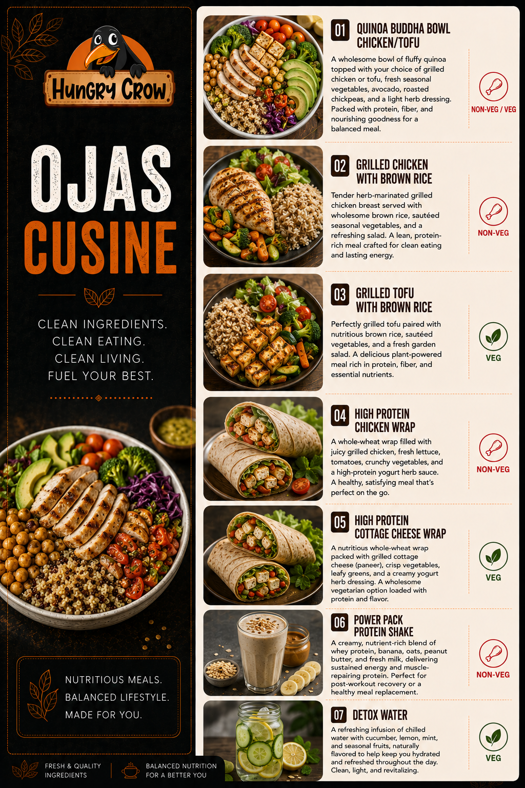 Ojas Cuisine - Hungry Crow menu